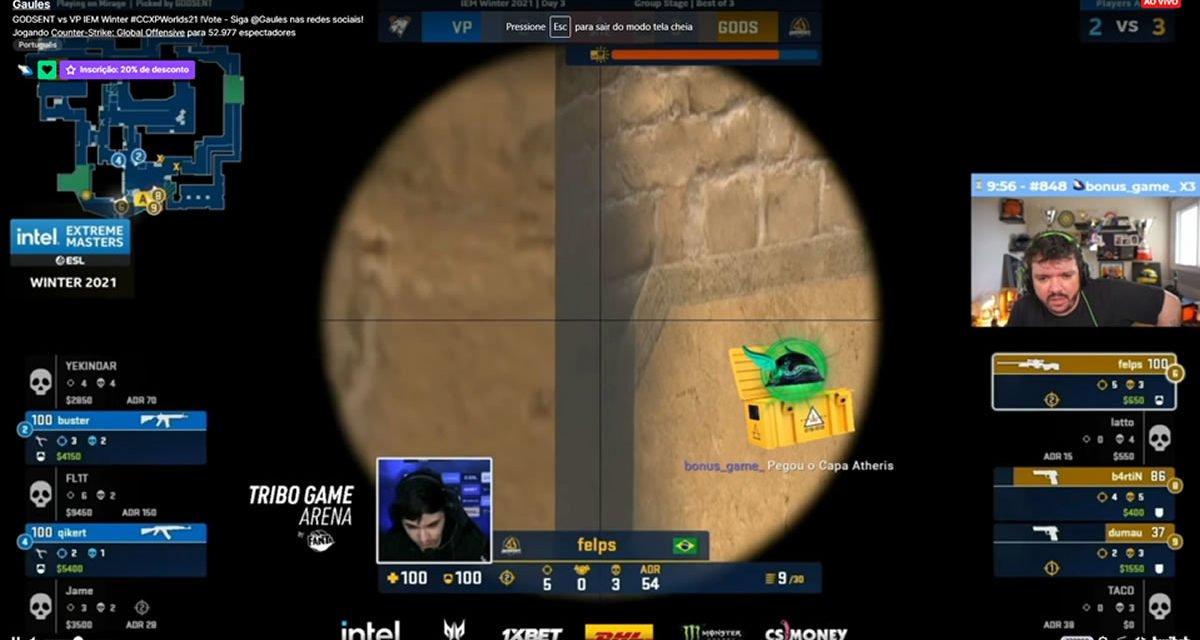 CCXP21 |GGodsent enfrenta Virtus.Pro pelo IEM de CSGO