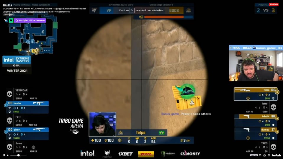 Godsent enfrenta Virtus Pro pelo IEM de Counter Strike.