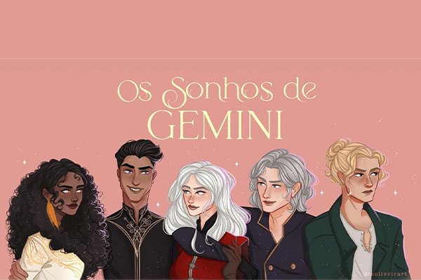 Personagens Melia, Lucien, Gemini, Orcus e Karin / Livro "Os Sonhos de Gemini"