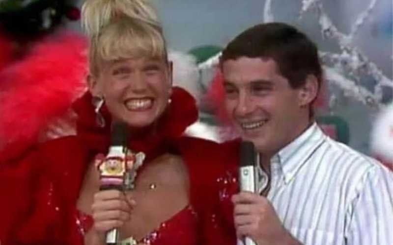 Xuxa E Ayrton Senna em seu programa.
