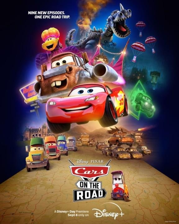 Pôster de Carros na Estrada, nova série da Pixar.