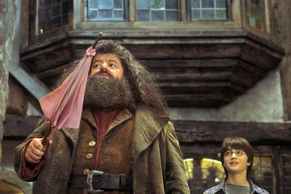 A varinha gurda-chuva de Hagrid faz parte da personalidade do personagem.