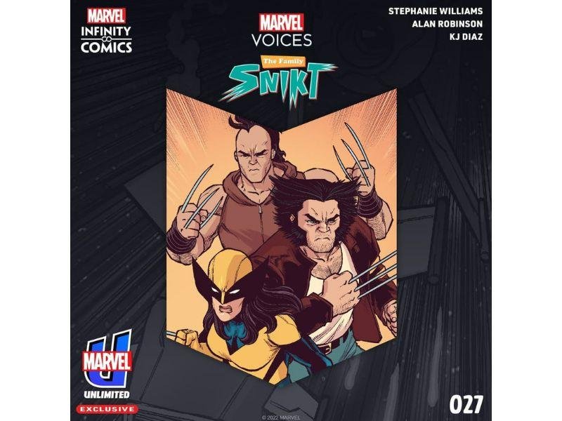 Marvel’s Voices: The Family SNIKT Infinity Comic’ #27;
Capa da primeira edição.