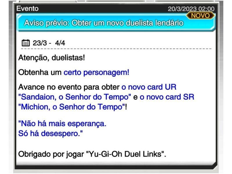Yu-Gi-Oh! Duel Links | Conheça Z-one, o novo personagem desbloqueável;
Anúncio Duel Links