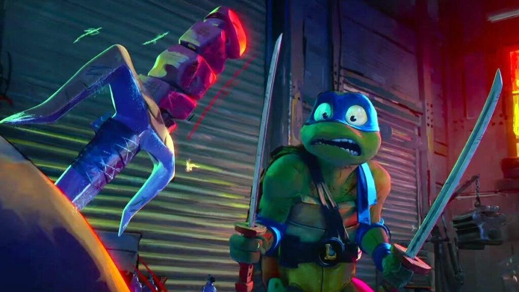 Cena de combate em As Tartarugas Ninja