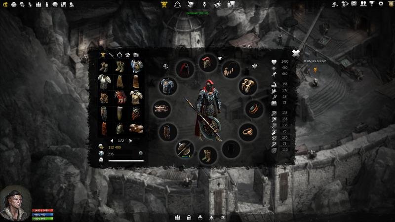 imagem de divulgação do site Broken Rankes mostrando a ficha do personagem e equipamentos