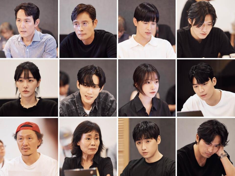 A foto é um mosaico com o elenco da nova temporada da série Round 6
