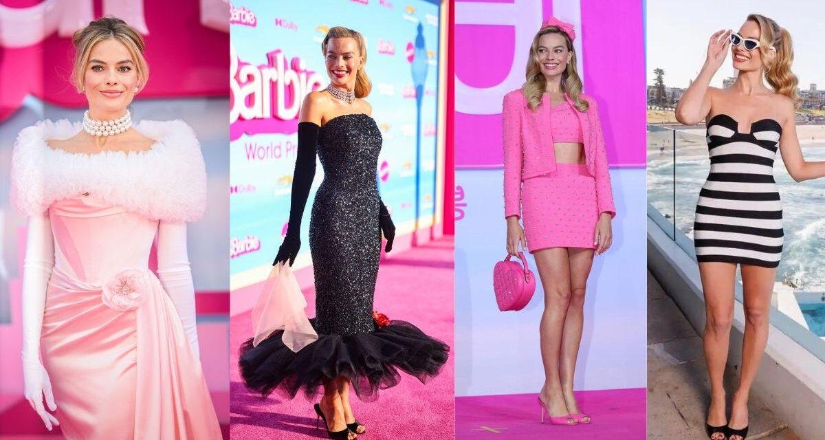 Por trás dos looks de Margot Robbie nas premieres de Barbie
