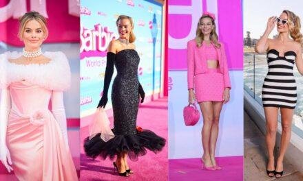 Por trás dos looks de Margot Robbie nas premieres de Barbie
