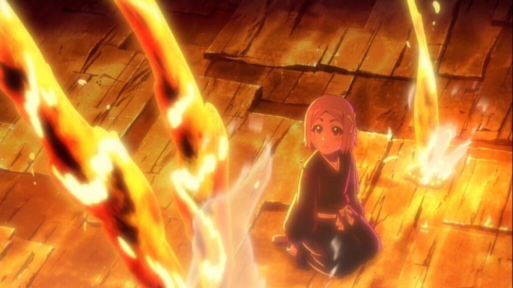 Yachiru sendo protegida por Zaraki Kenpachi