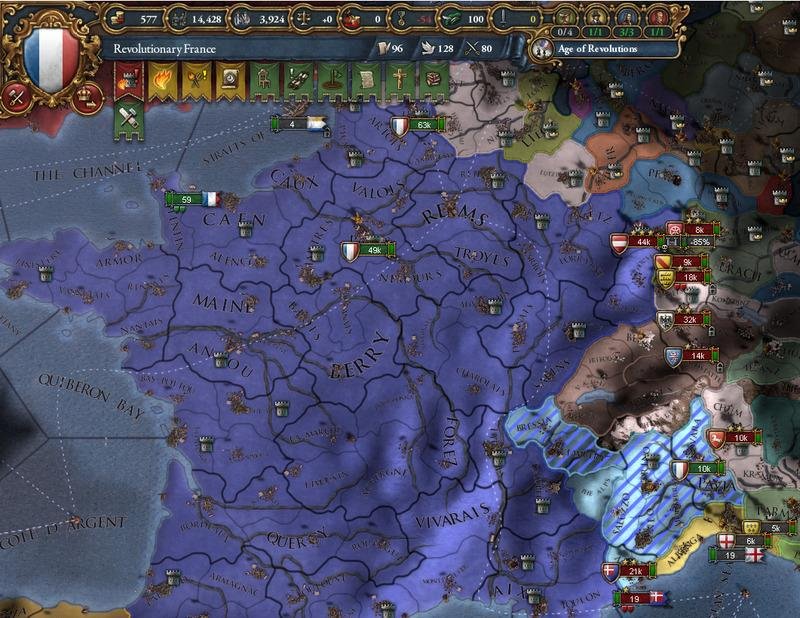 print do gameplay de Europa Universalis IV que mostra a visão estratégica do mapa mundial.