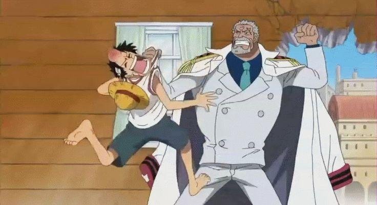 garp vs luffy anime