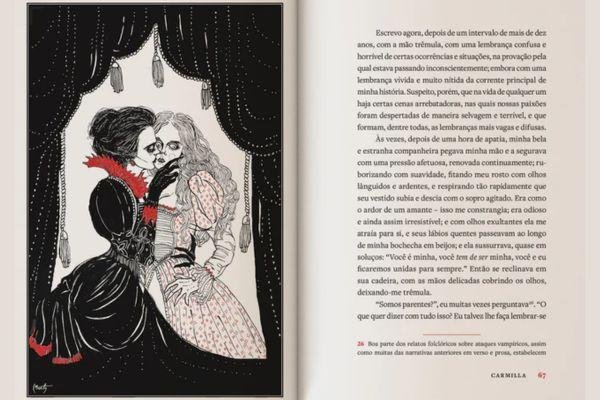 Reprodução: Foto de divulgação livro "Carmilla" de Sheridan Le Fanu / Lançamento Editora Wish em parceria com Sebo Clepsidra