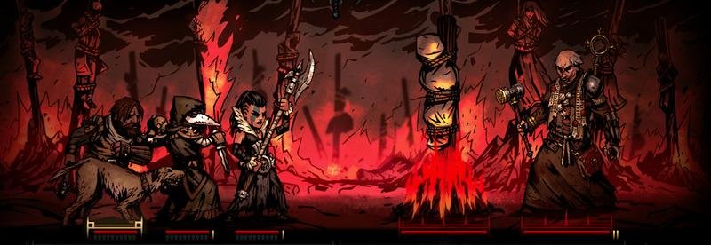 print do gameplay de darkerst dungeon crimson court