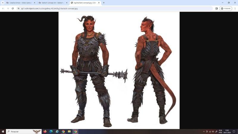 Site Creative Uncut mostrando a personagem Karlach de Baldur's Gate