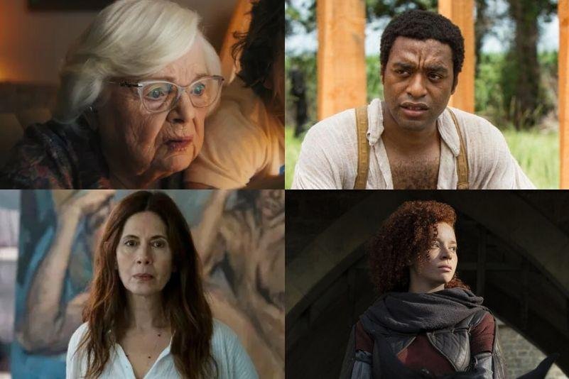 June Squibb em Thelma (David Bolen), Chiwetel Ejiofor em 12 anos de Escravidão (Steve McQueen), Jessica Hecht em The Sinner (Derek Simonds) e Erin Kellyman em Willow (Disney+)