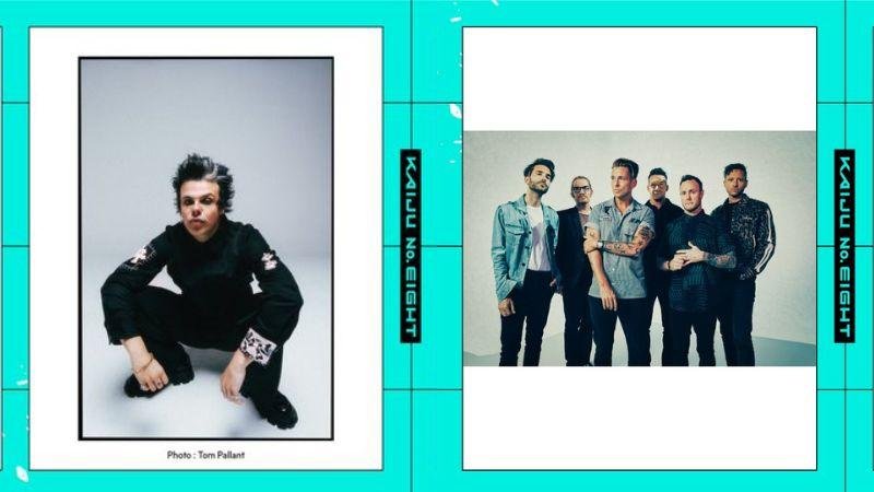 À esquerda YUNGBLUD responsável pela Opening e à direita a banda OneRepublic responsável pela ending do anime Kaiju No. 8