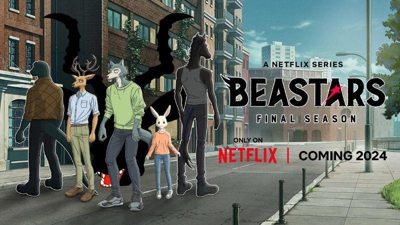 Imagem de anúncio da última temporada de BEASTARS na Netflix.