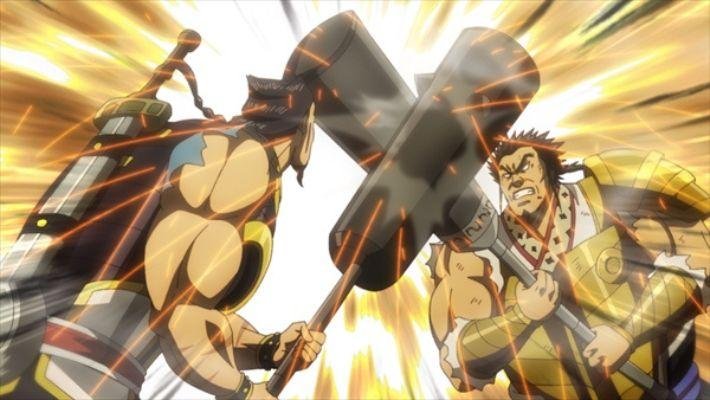 Imagem da luta entre Meng Wu e Kan Mei, dois dos personagens mais fortes do anime