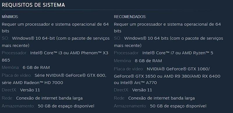 Requisitos para jogar