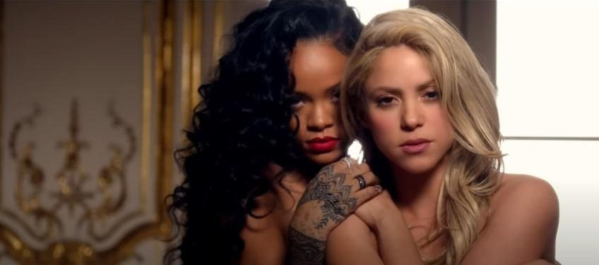 Shakira e Rihanna em Can't Remember to Forget You no álbum SHAKIRA 2014