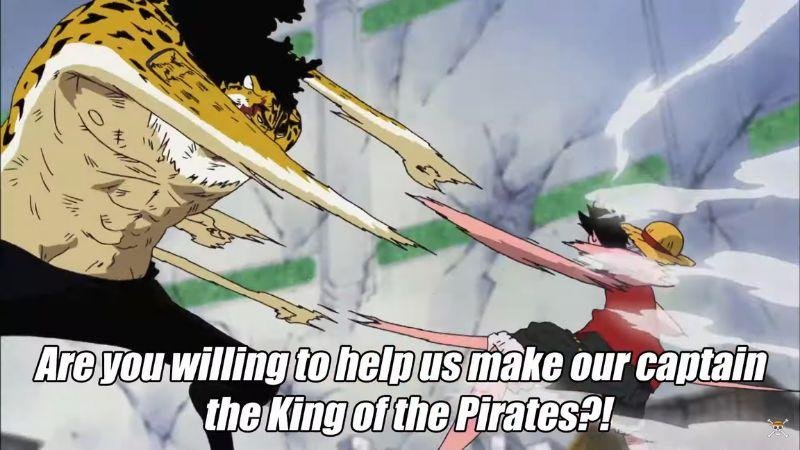 A imagem mostra um dos momentos mais marcantes da luta Luffy Vs Lucci de One Piece