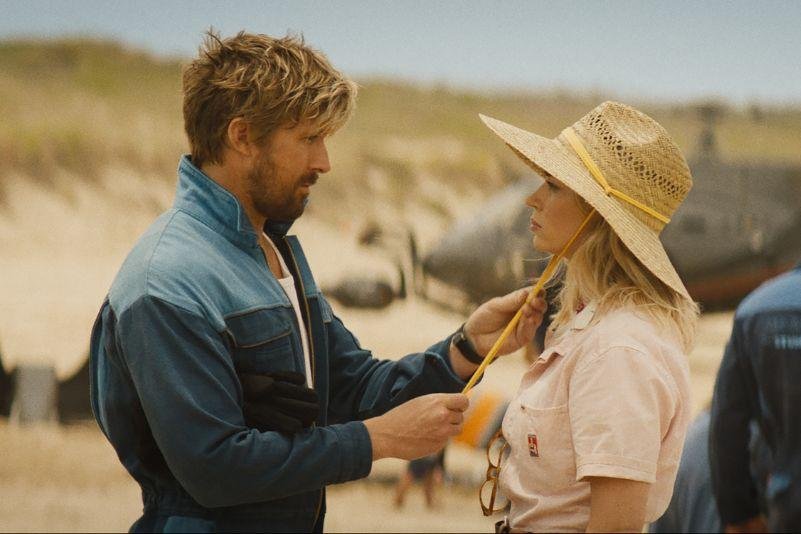 Ryan Gosling e Emily Blunt nos bastidores de O Dublê Crédito © Universal Studios