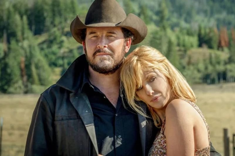 Kevin Costner e Kelly Reilly em Yellowstone Paramount+