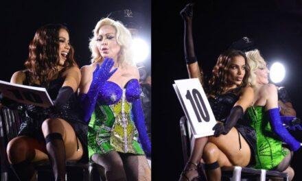 Madonna chama Anitta ao palco para ato de Vogue em show no Brasil; confira