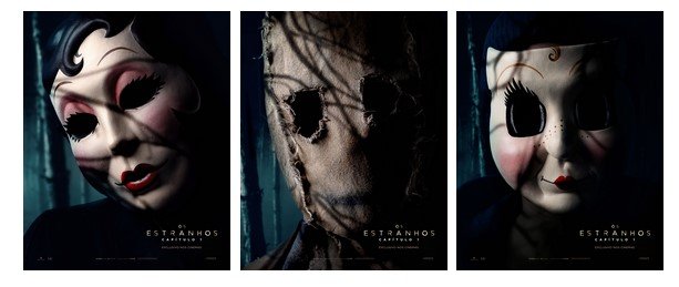 Cartazes do terror “Os Estranhos: Capítulo 1” (The Strangers: Chapter 1), estrelado por Madelaine Petsch, de Riverdale.