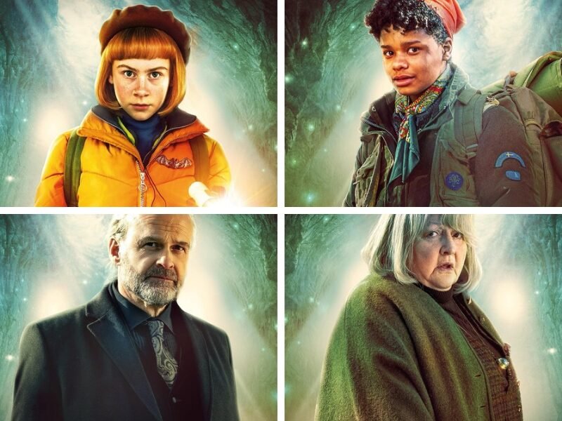 Nelly ( Matilda Gross), Valle (Melvin Agnarson), Hannibal (Johan Rheborg) e Lena Sleva (Marianne Mörck)
