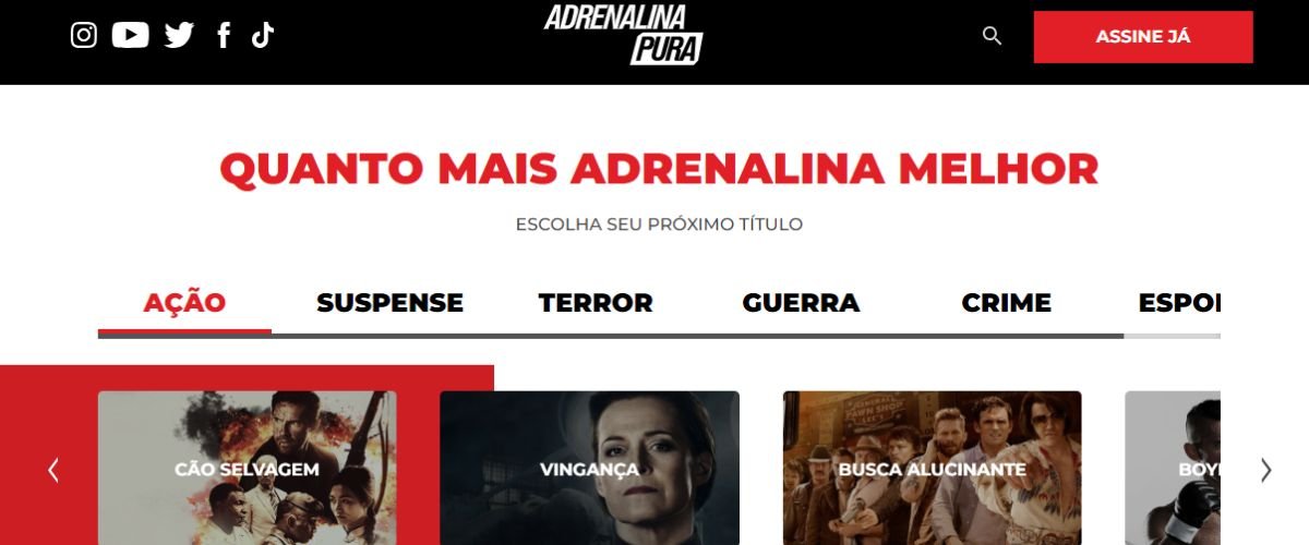 Adrenalina Pura, novo streaming 