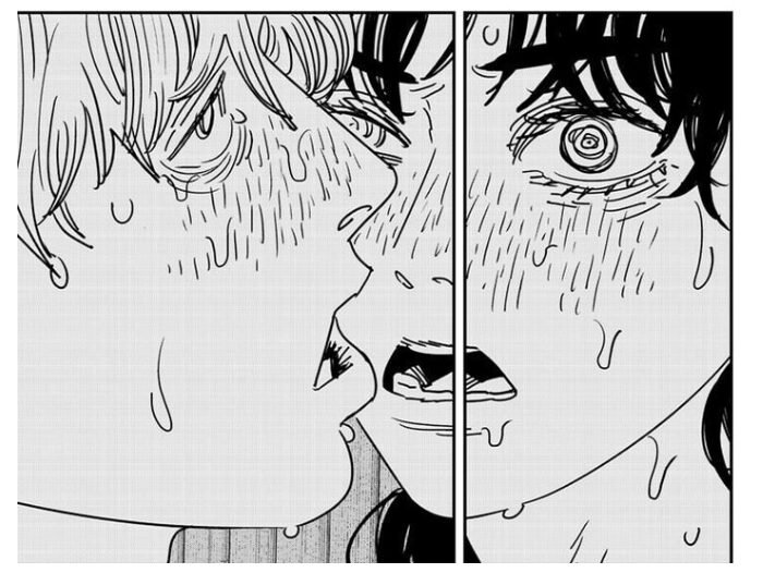 Denji e Asa chainsaw man beijo