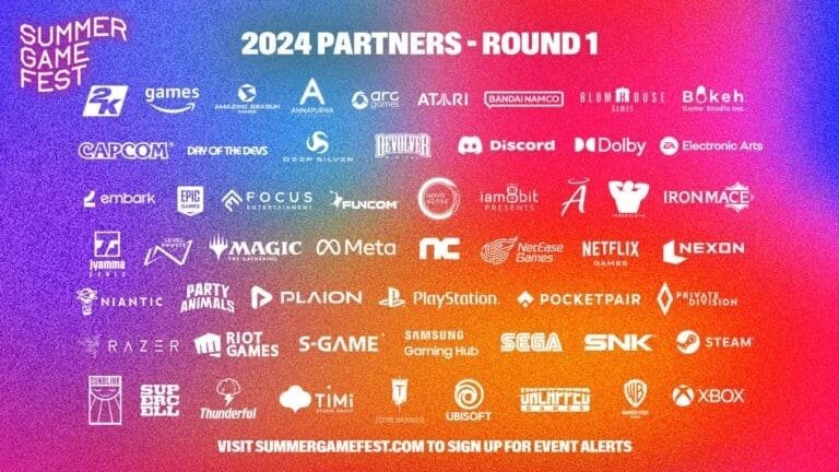 Logotipos dos parceiros do Summer Game Fest 2024