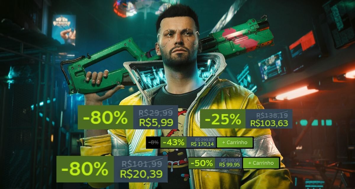 Steam oferece descontos de 50% em jogos como Cyberpunk 2077