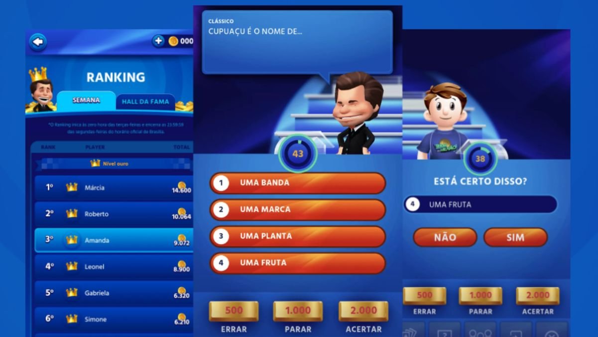 Interfaces do Show do milhão SBT GAMES