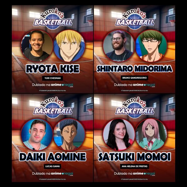 Dubladores de Kise, Midorima, Aomine e Momoi