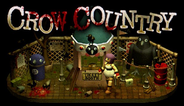 Capa oficial do jogo Crow Country mostrando cenário e a principal personagem