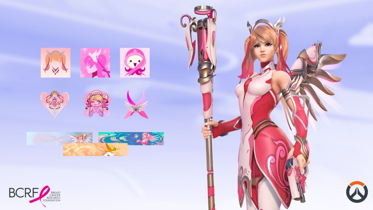 Mercy Rosa de Overwatch, skin de apoio ao combate ao câncer de mama