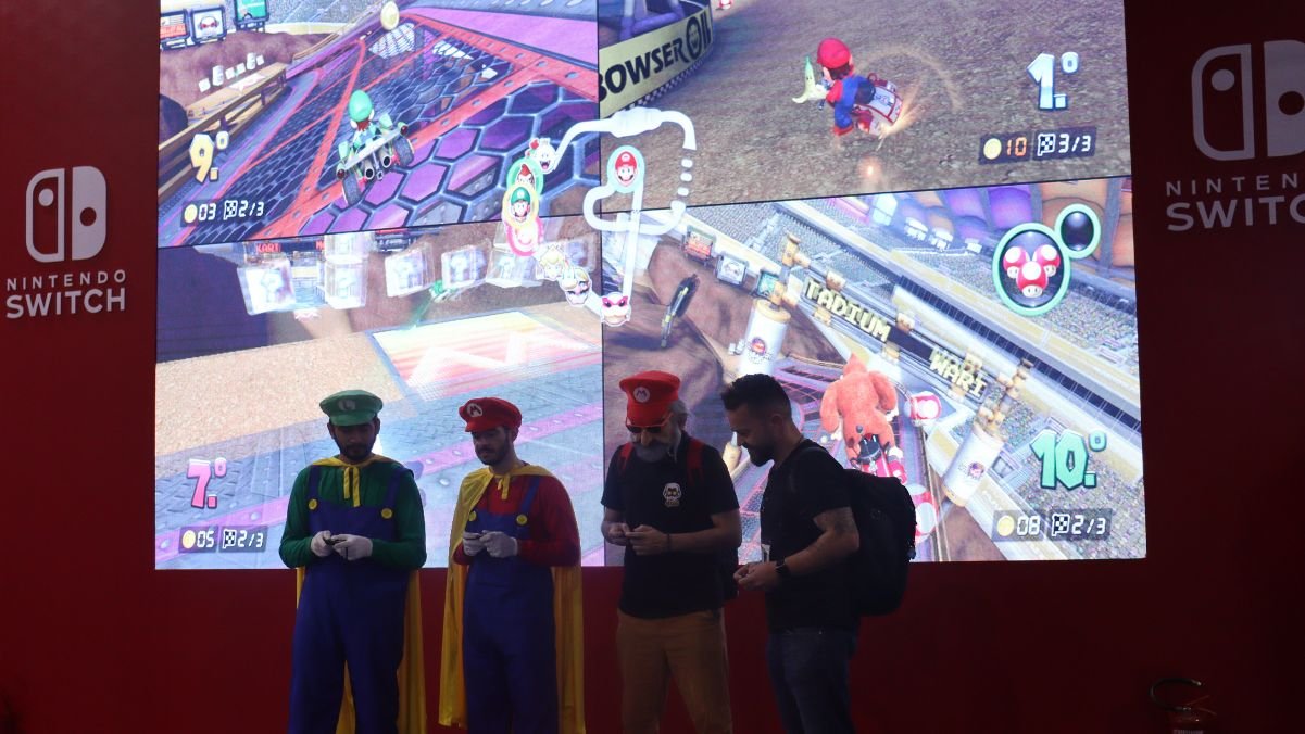 Stand Nintendo - Cosplayers jogando Super Mario Kart™ - segundo dia BGS 2024