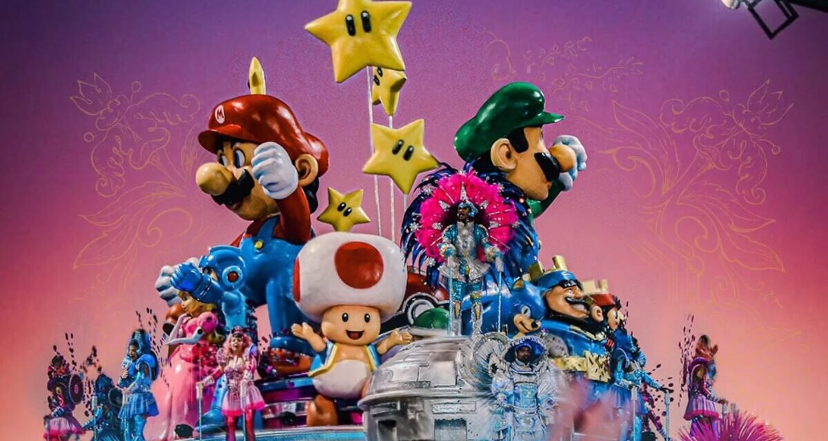 Mario e Nintendo viram tema de desfile campeão do Carnaval 2025