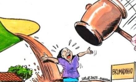 Charge de Latuff cobra justiça por Brumadinho em painéis de LED