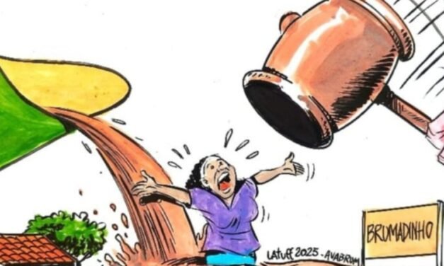 Charge de Latuff cobra justiça por Brumadinho em painéis de LED