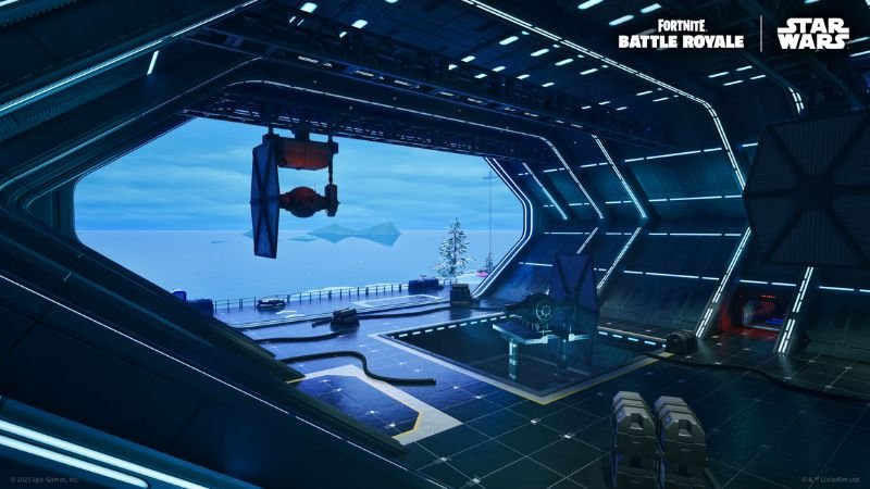 Base da Primeira Ordem no cenário da Batalha Galáctica em Star Wars+Fortnite