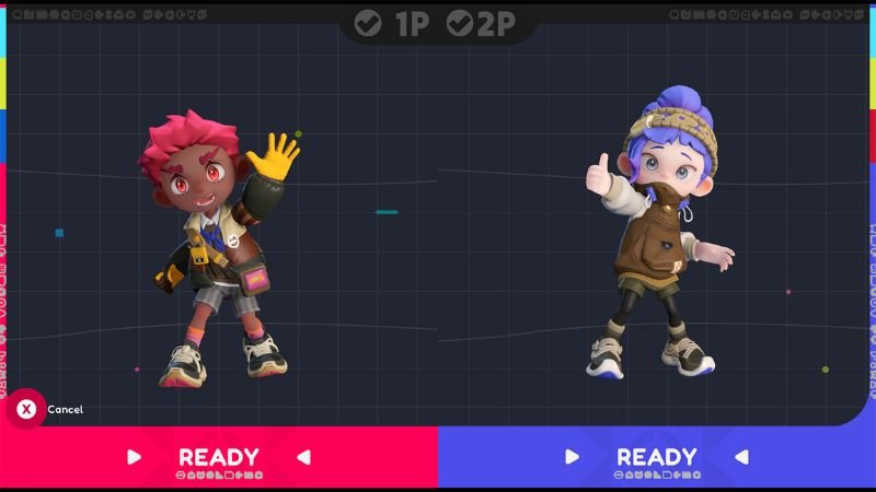 Seleção de personagens em POPUCOM com roupas da DLC Too Many Clothes