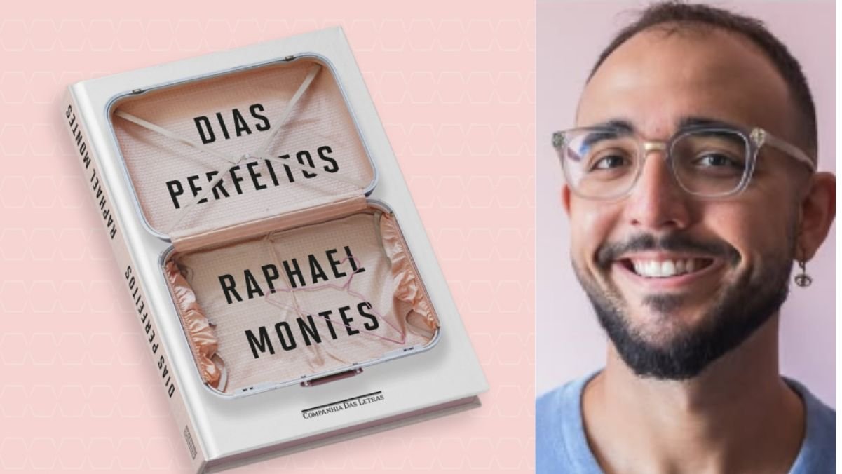 Capa do livro e foto do autor Raphael Montes