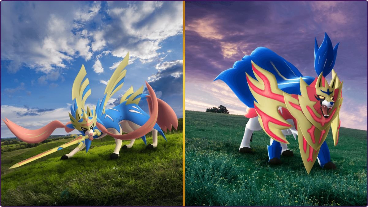 Zacian Coroado e Zamazenta que estarão disponíveis nas Reides durante o encerramento no Fest 2025