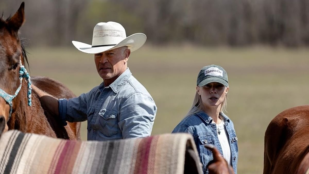 Neal McDonough e Sarah Jones no filme "O Último Rodeio". 