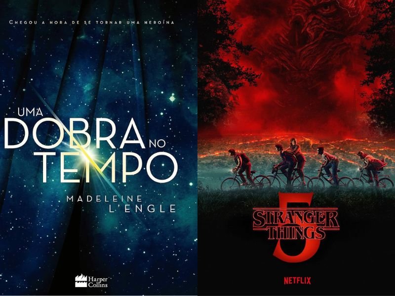 Capa de Uma Dobra no Tempo e Poster oficial da última temporada de Stranger Things