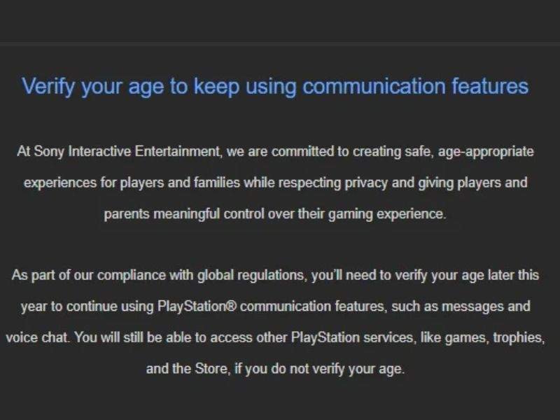 Mensagem de aviso de verificação de idade para os usuários  | Crédito: Reprodução
